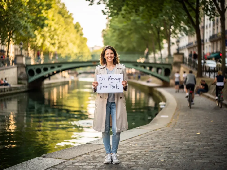 Canal Saint-Martin in Paris for a personalized get well video