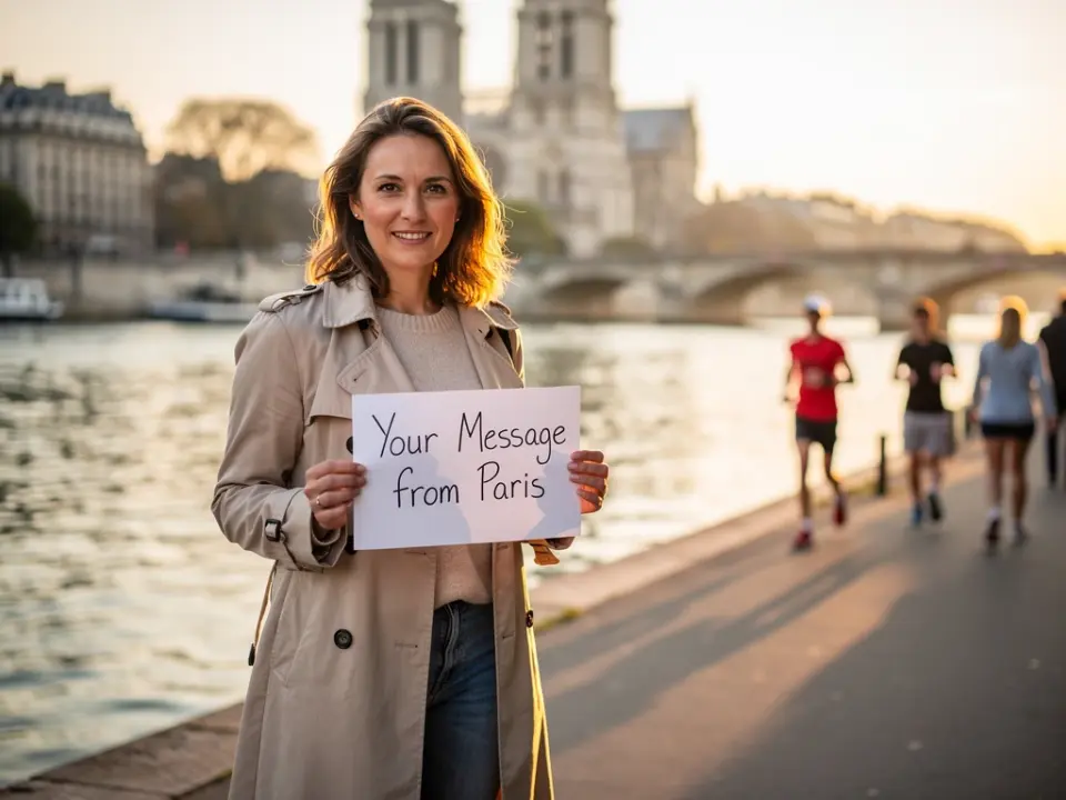 Seine embankment in Paris for a personalized get well video