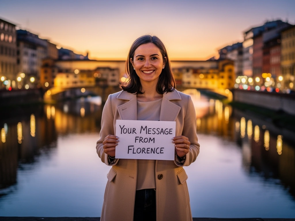 Arno banks in Florence at dusk