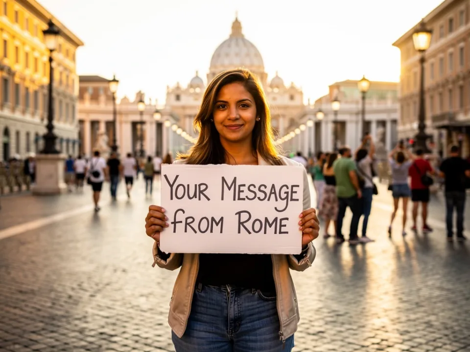 Via della Conciliazione in Rome for a personalized graduation video