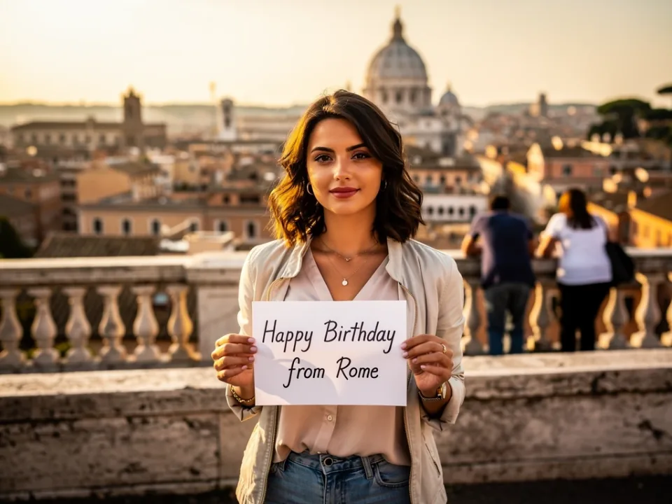 Pincio in Rome for a personalized birthday video