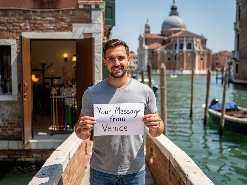 Dorsoduro calli at dusk in Venice for a personalized Valentine's Day video