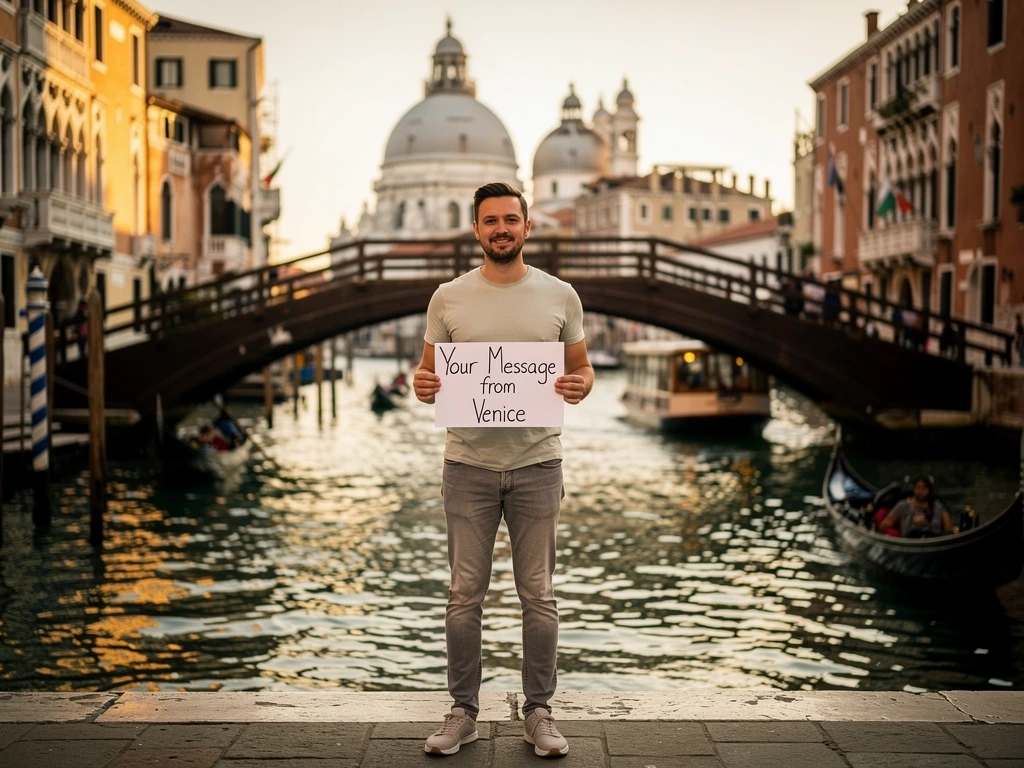 Ponte dell'Accademia in Venice for a personalized graduation video